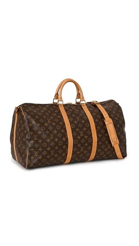 Louis Vuitton Women's Pre-Loved Louis Vuitton Keepall Bandouliere 55 Duffle Bag, Monogram, Brown, One Size | Amazon (US)
