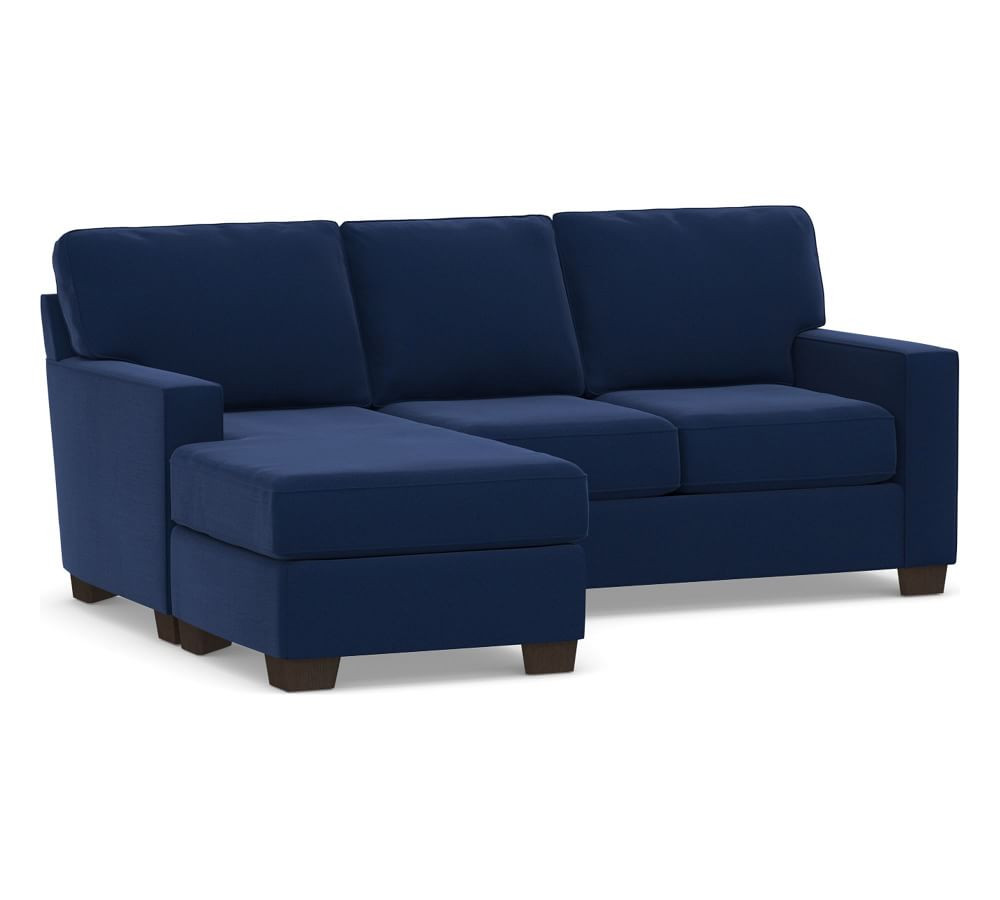 Buchanan Square Arm Upholstered Sofa with Reversible Chaise Sectional | Pottery Barn (US)