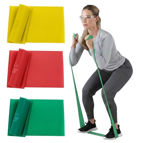 THERABAND Resistance Bands Set, Beginner Kit, Yellow, Red, Green, Latex Elastic Bands for Exercise & Physical Therapy, Strength Training Bands for Upper & Lower Body Fitness | Amazon (US)