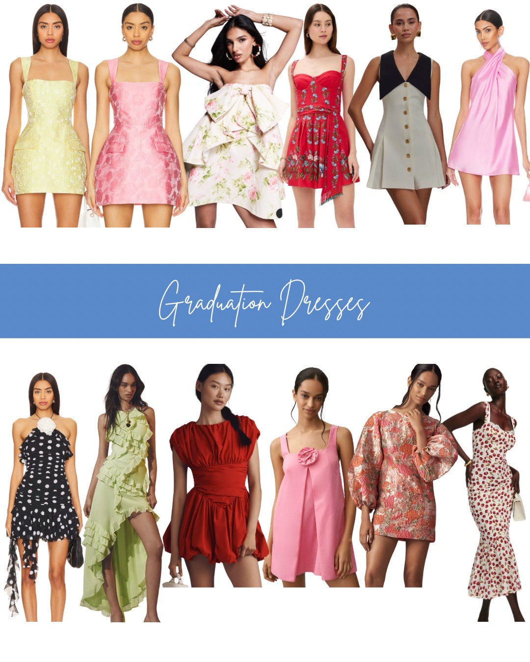 If I were graduating this year, these are the dresses I would wear! I pulled the best colorful, fun dresses mini and midi perfect for high school or college graduation at various price points - almost all under $300!

Summer dresses, high school grad dresses, college grad dresses, mini dresses for summer, colorful dresses

#LTKParties