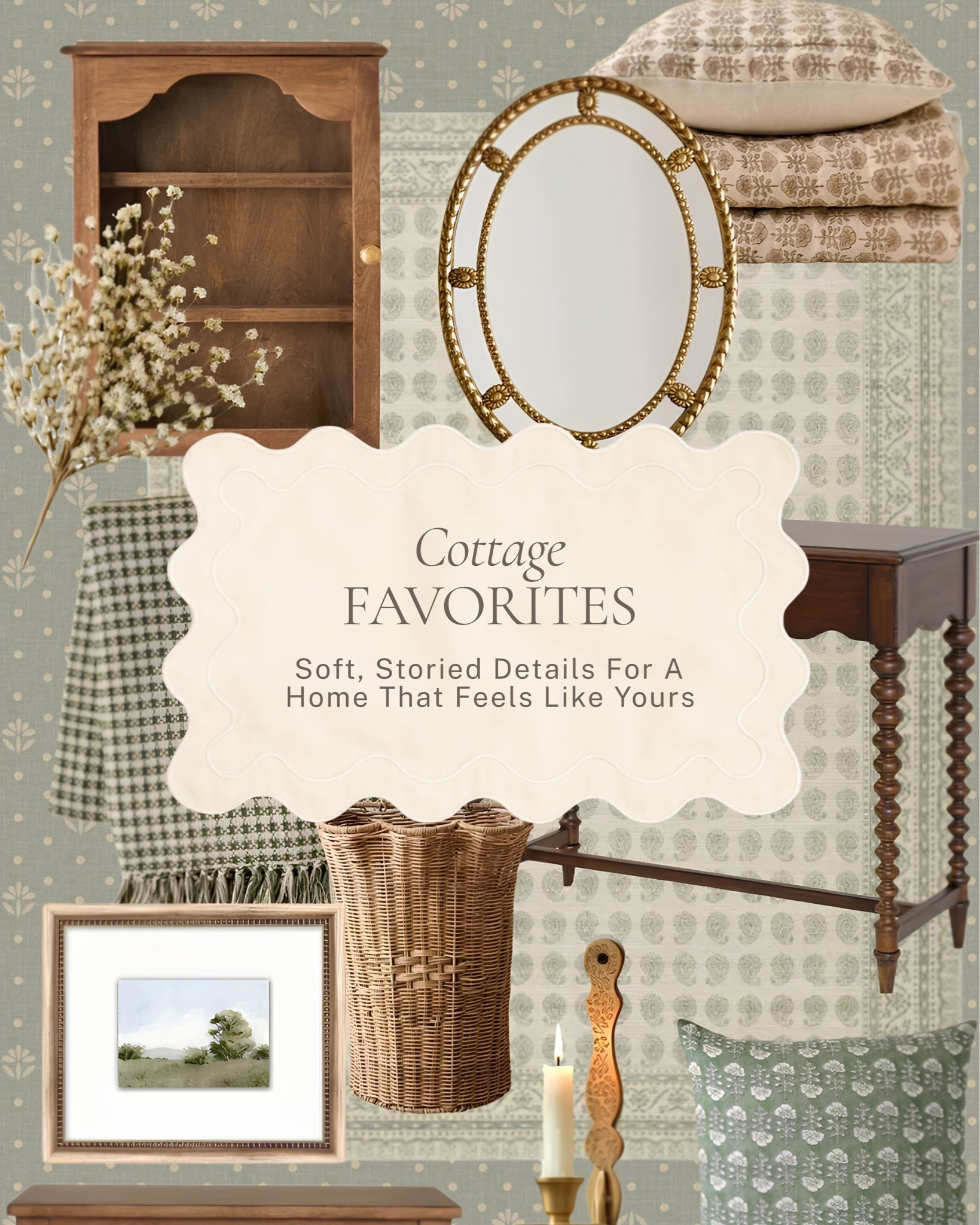 The details that make a home feel like it has a story ✨ 

A spindle console, a gilded oval mirror, a woven basket, a classic wall cabinet, a plaid throw, and those quiet little finishing touches that make every corner feel intentional. 

All linked here 🤍 

#LTKhome