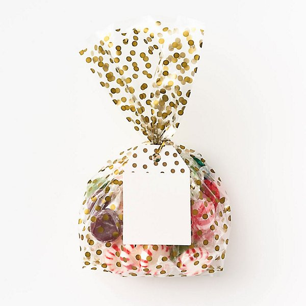 Gold Confetti Dot Cellophane Bags | Paper Source | Paper Source