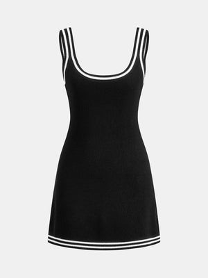 Contrast Trim Knit Tank Dress | Commense