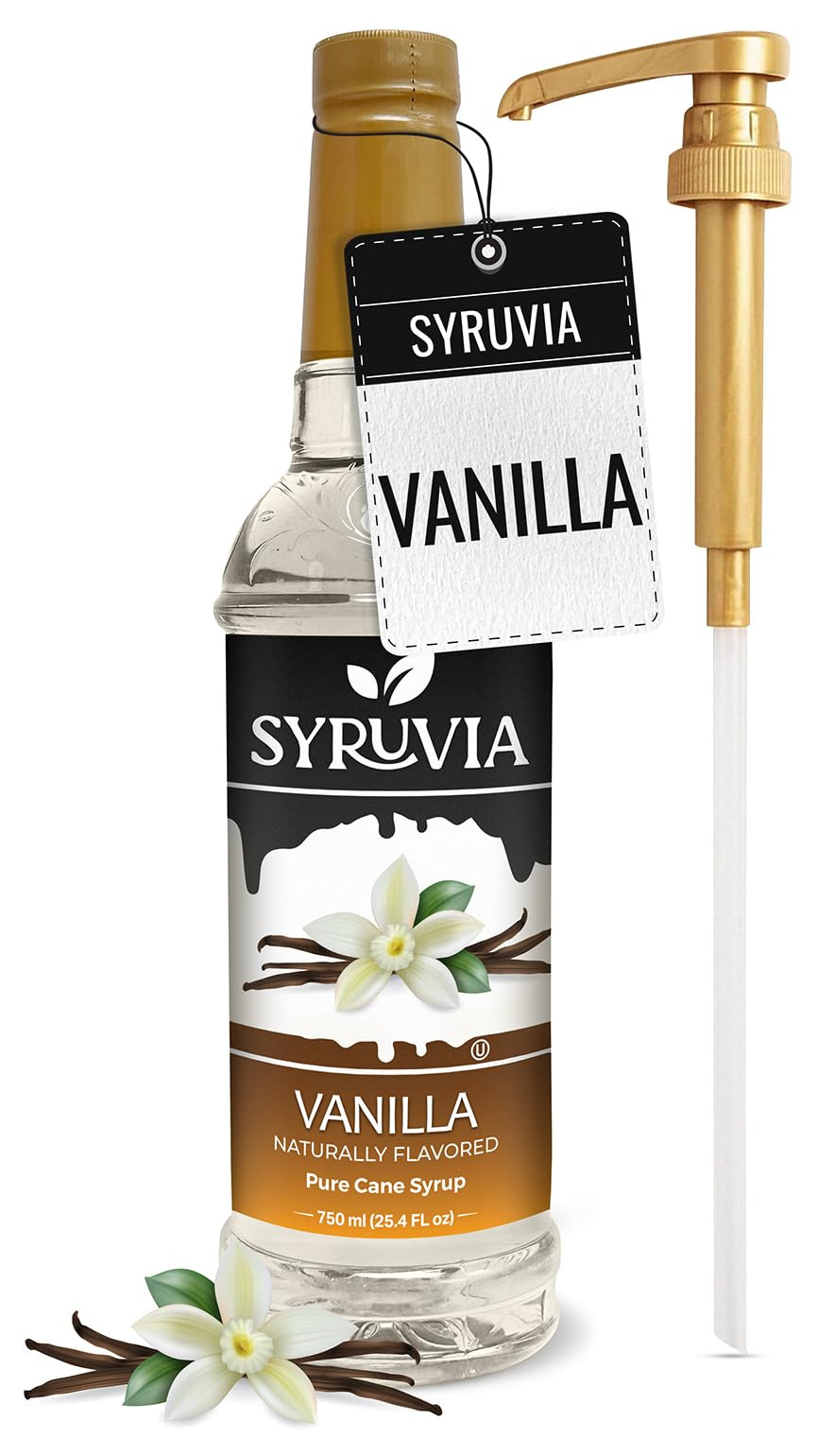 Syruvia Vanilla Syrup for Coffee – Vanilla Coffee Syrup, Drinks, Lattes & Beverages – 25.4 fl... | Amazon (US)