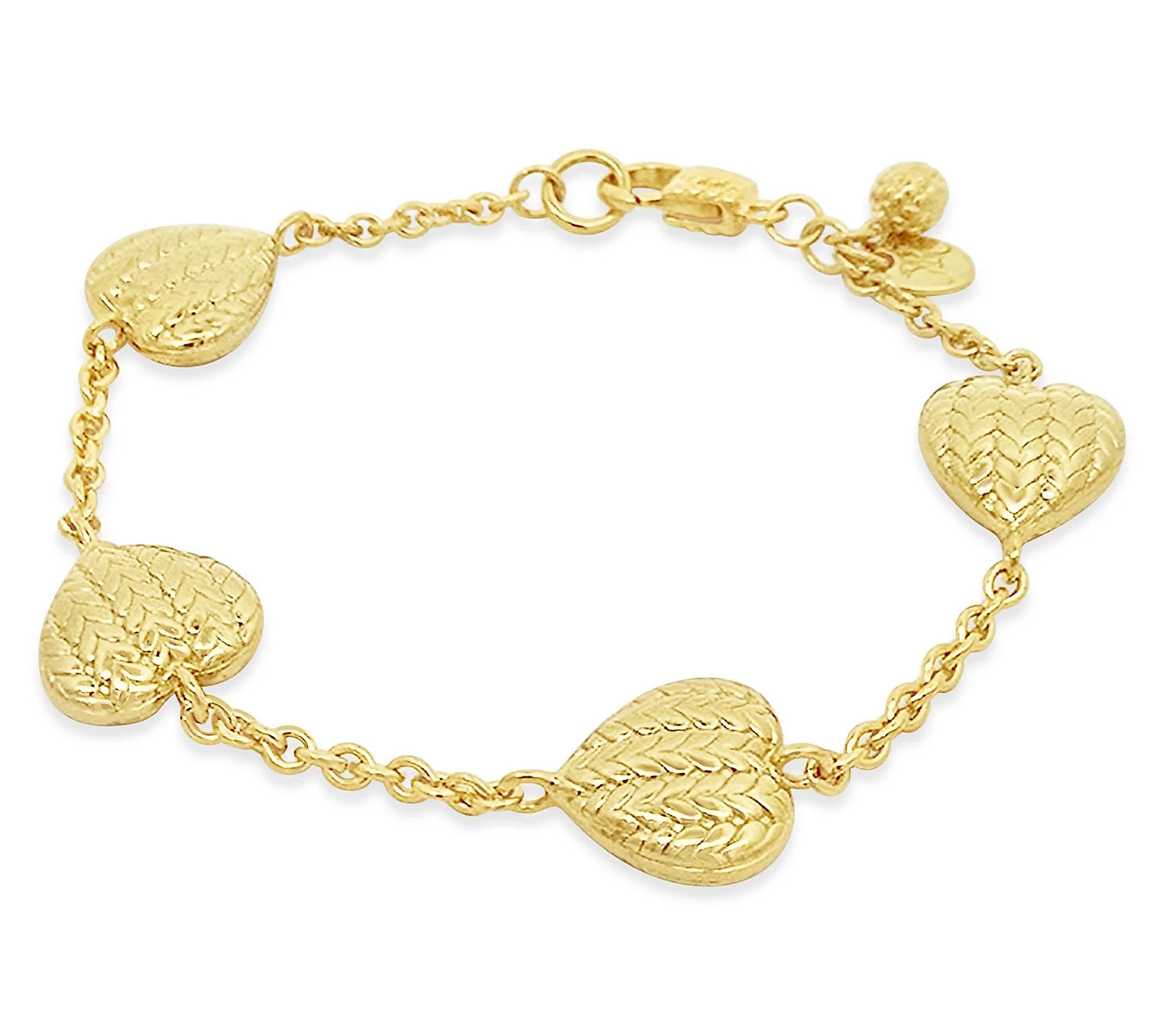 Tiffany Kay Studio 14K Clad Herringbone Heart S tation Bracelet | QVC