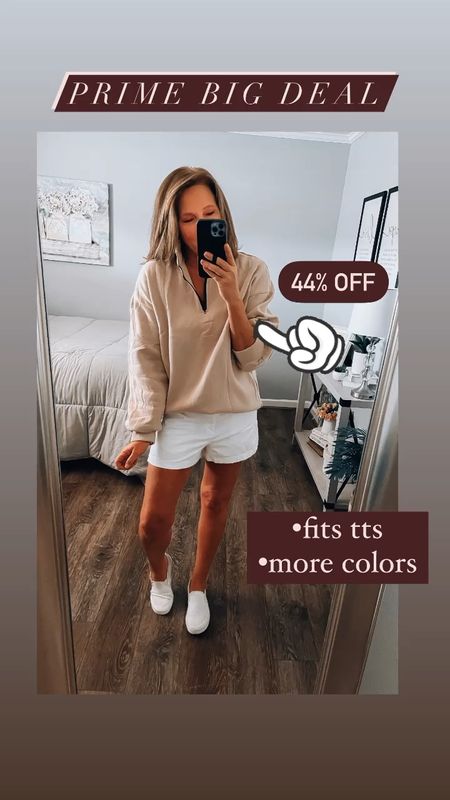 Pullover 44% off, more colors, fits tts. White twill shorts, amazon Essentials, fits tts, white sneakers, fall outfits 

Amazon fashion, Amazon finds, Amazon prime, pullover, shorts, casual outfit 

#LTKxPrime #LTKsalealert #LTKfindsunder50