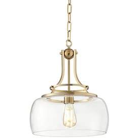 Franklin Iron Works Charleston 13 1/2&quot; Wide Brass LED Pendant Light | www.lampsplus.com | Lamps Plus