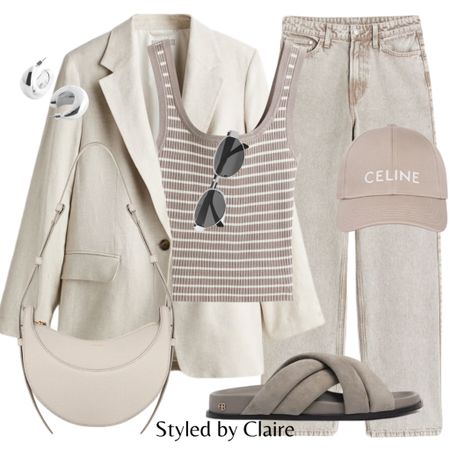 Linen blazers👌🏼
Tags: stripe top, tinted washed wide leg jeans, anime bing taupe sandals mink, Celine cap, silver earrings. Fashion spring primavera inspo outfit ideas H&M casual city break everyday brunch stylee

#LTKitbag #LTKstyletip #LTKshoecrush