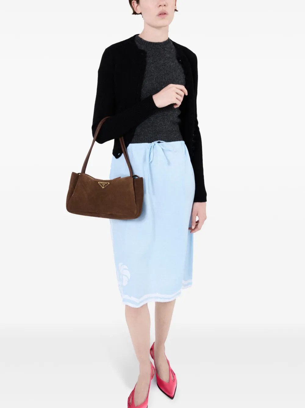 Mittelgroße Schultertasche aus Wildleder | Farfetch Global