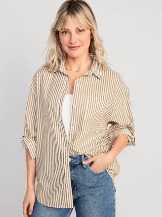 Oversized Striped Shirt for Women | Old Navy (US)