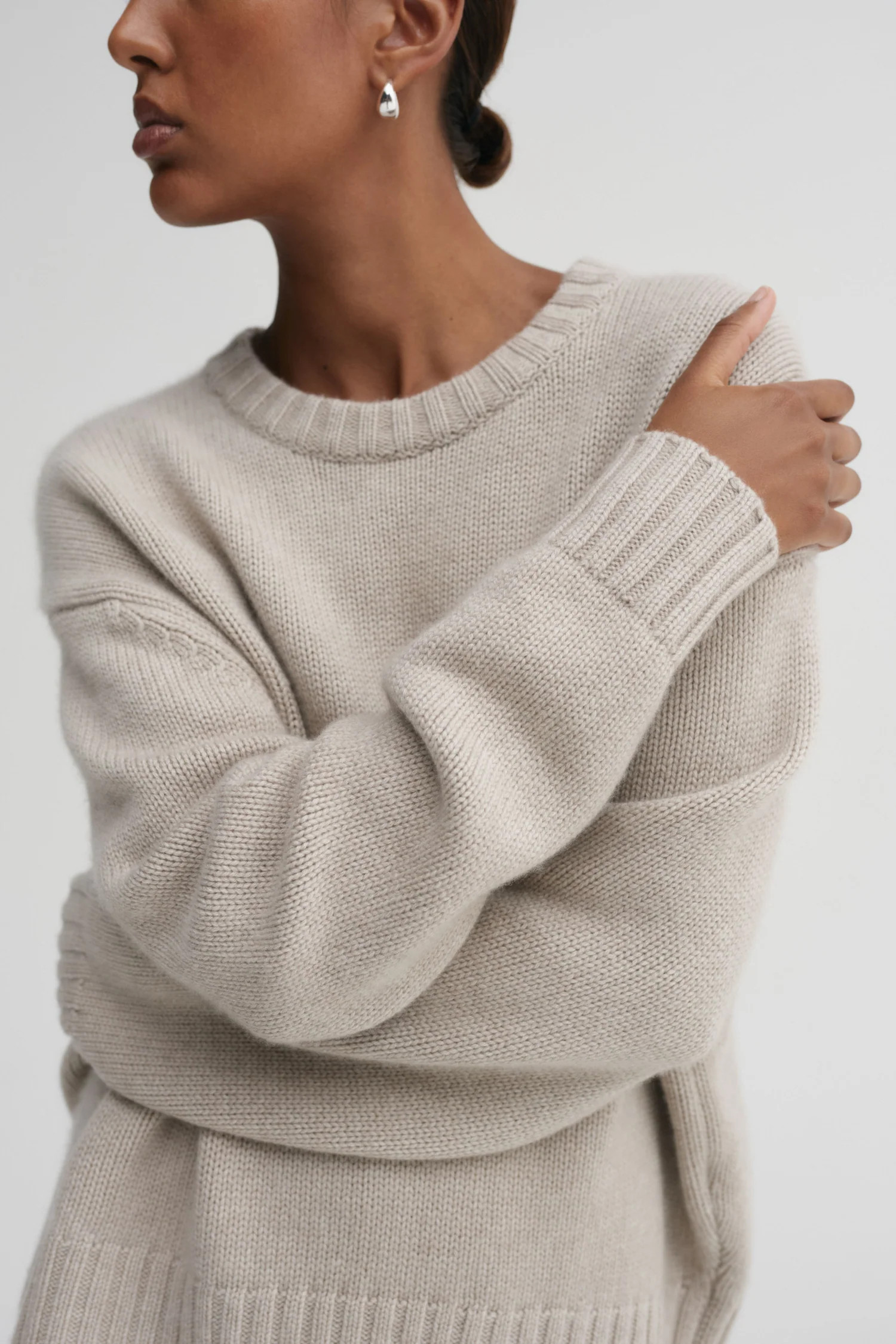Cru Crewneck Sweater, taupe | Almada Label