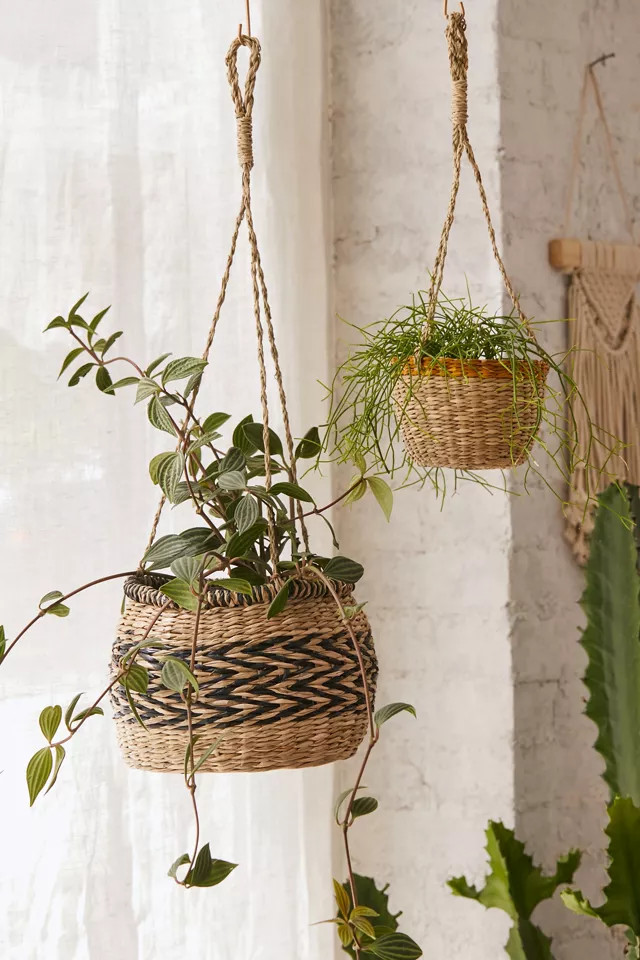 Handwoven Hanging Basket Planter | Urban Outfitters (US and RoW)