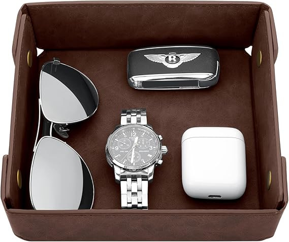 CASIRENA Father's Day Gifts Faux Leather Valet Tray Organizer for Men - Catch-All Tray for Entryw... | Amazon (US)