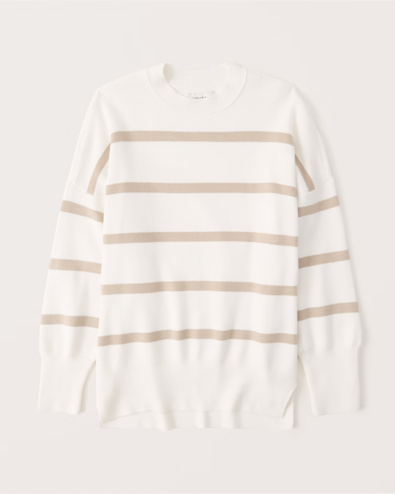 Women's LuxeLoft Oversized Legging-Friendly Crew Sweater | Women's Tops | Abercrombie.com | Abercrombie & Fitch (US)