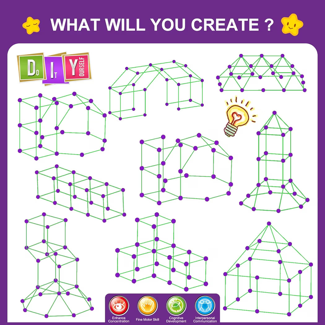 Fort Building Kit for Kids,STEM Construction Toys, Educational Gift for 3 4 5 6 7 8 9 10 11 12 Ye... | Amazon (US)