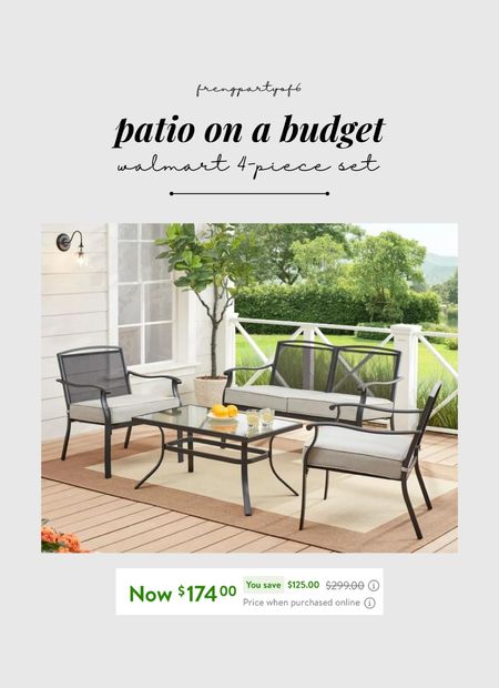 Affordable Walmart patio set on rollback! If you’re on a budget, this patio set is for you!

#LTKsalealert #LTKSeasonal #LTKhome