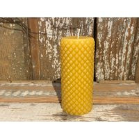 Diamond Cylinder Beeswax Candle - Pillar Pure From Beekeepers Hives | Etsy (US)