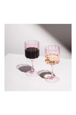 Fazeek Wave Wine Glasses Set of 2 in Pink from Revolve.com | Revolve Clothing (Global)