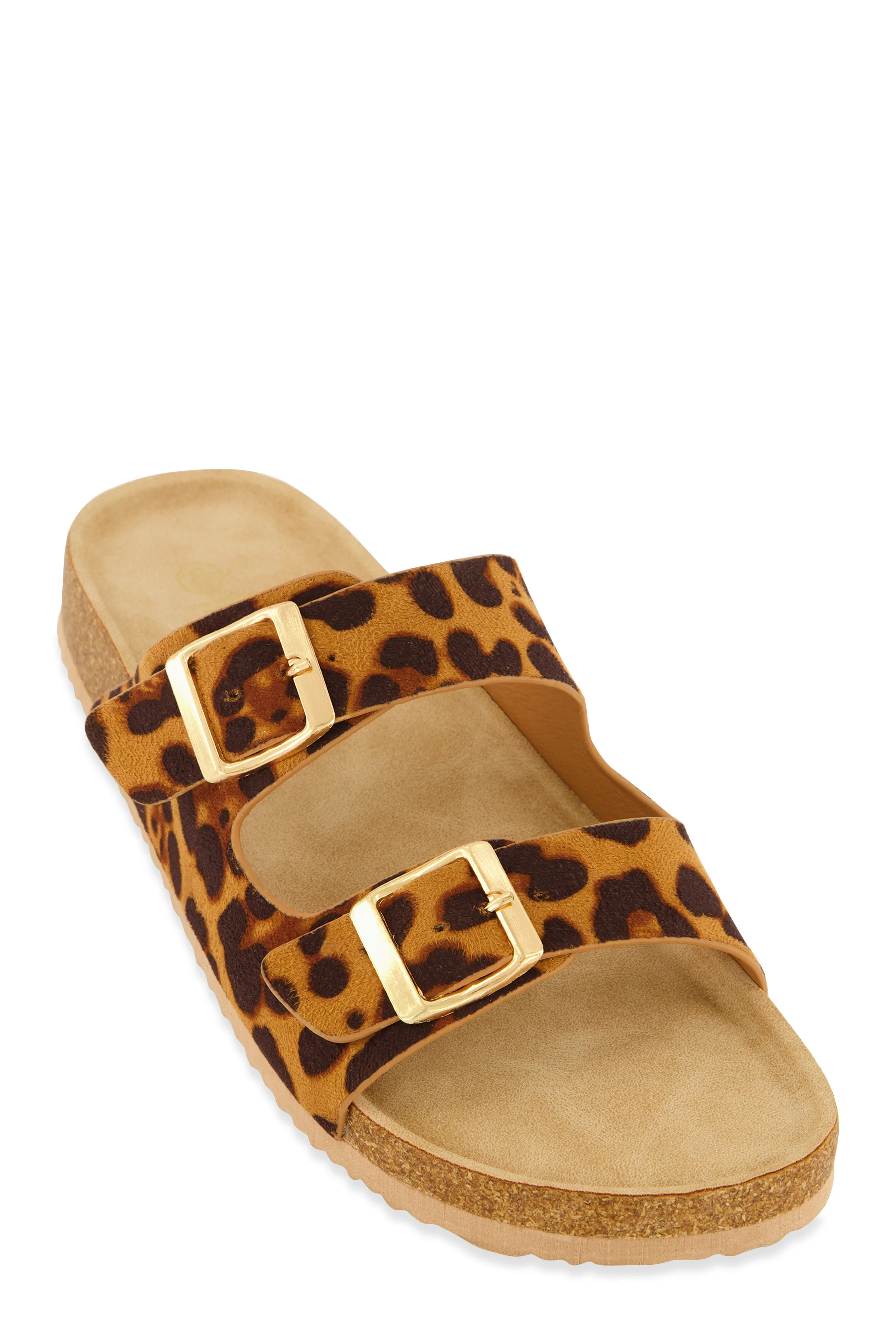 Double Buckle Footbed Sandals | Rainbow Shops