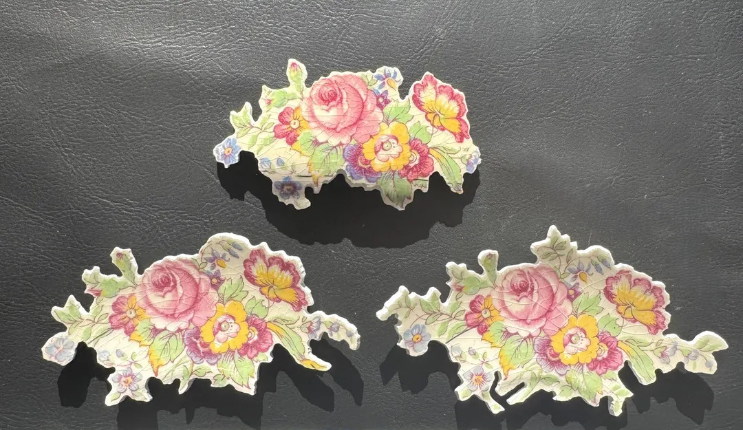 3 FLOWER CUTOUTS From Vintage China for Picassiette Mosaics - Etsy | Etsy (US)