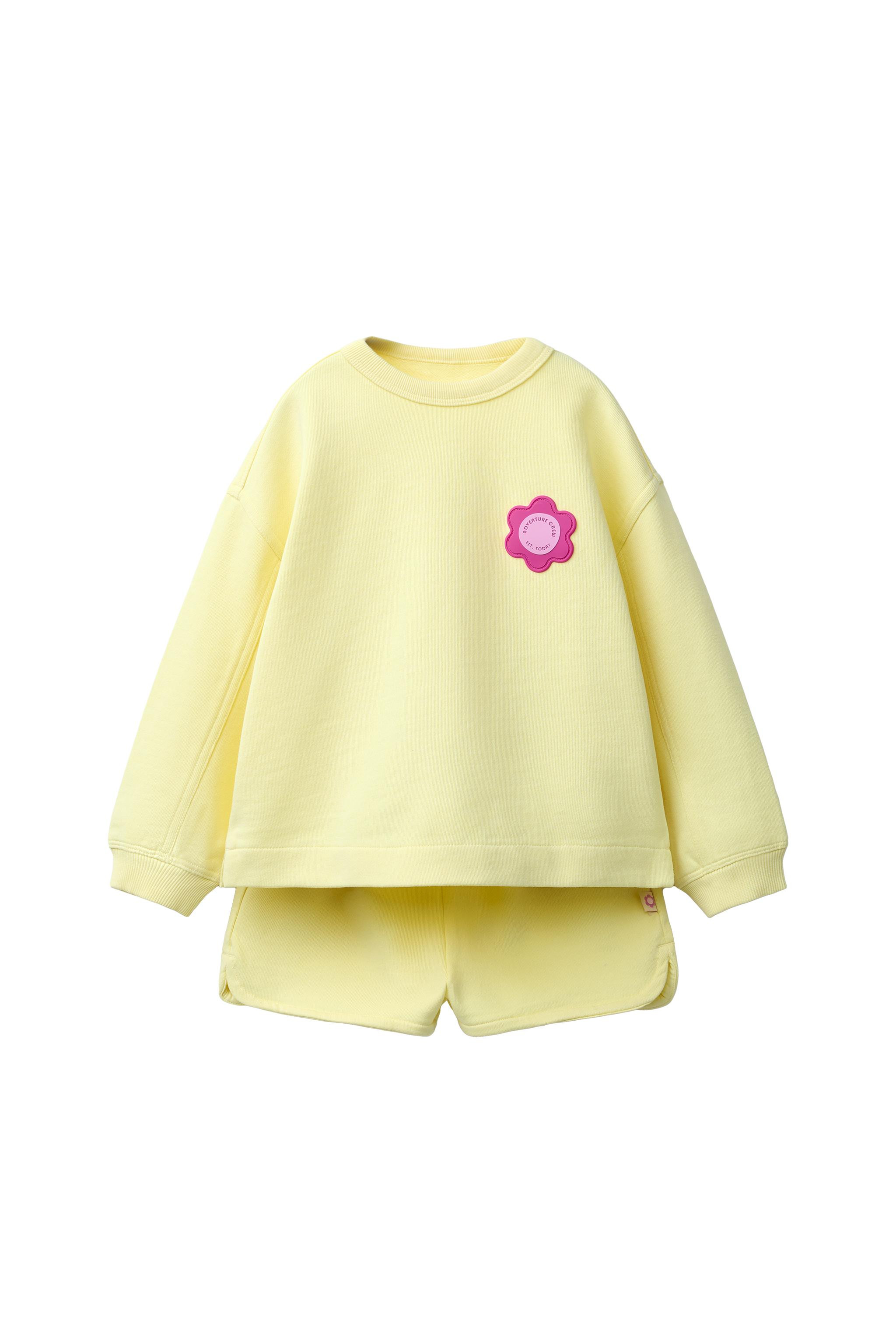 SWEATSHIRT AND RUBBERIZED FLOWER BERMUDA SET | Zara US