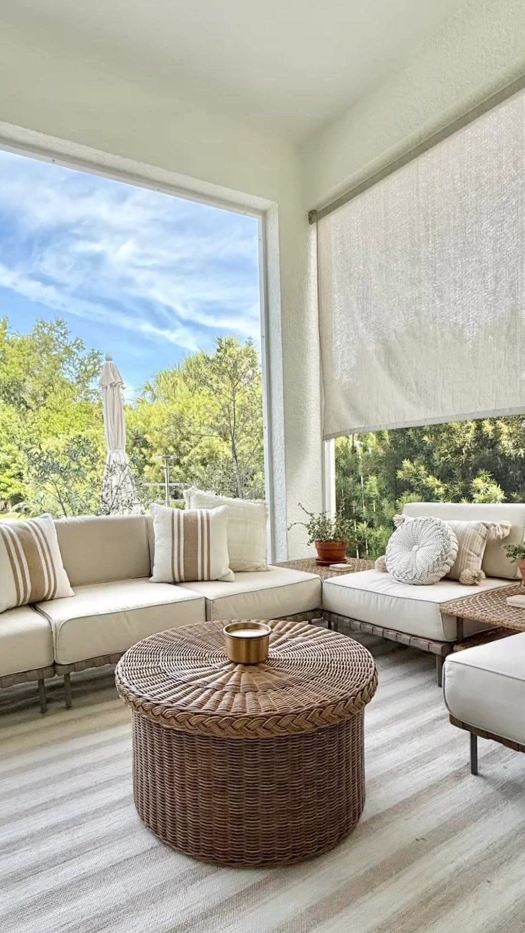 Outdoor porch decor. Comfy sectional set under $1000!! Loving the all neutral look for outdoors.
Round wicker coffee table is from McGee&Co along with the rug (sold out but similar one linked)

Grab them while they are still in stock. 

Follow along and set your notifications so you don’t miss a post. 🤗 

@new_vision _home

#outdoordecor 

#LTKSeasonal #LTKSummerEdit #LTKHome