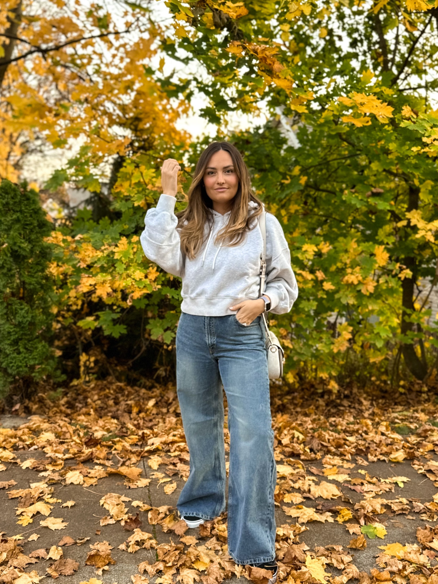 Casual fall style // wide leg jeans // cropped hoodie // casual style 

#LTKunder100 #LTKSeasonal