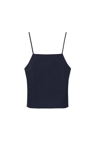 Strappy pinstriped top | PULL and BEAR UK