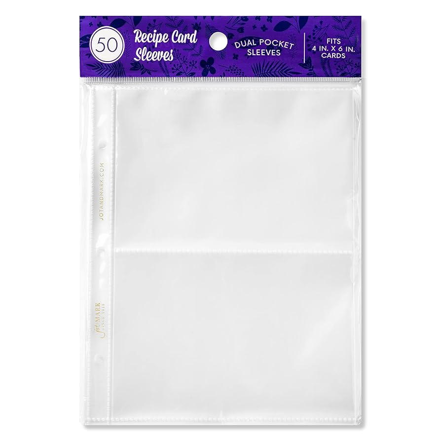 Jot & Mark Binder Page Protectors for 4x6 Recipe Cards or Photos (50 Count) - Crystal Clear Plast... | Amazon (US)