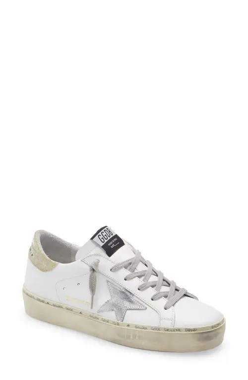 Golden Goose Hi Star Center Stage Sneaker in White Leather/Silver at Nordstrom, Size 12Us | Nordstrom