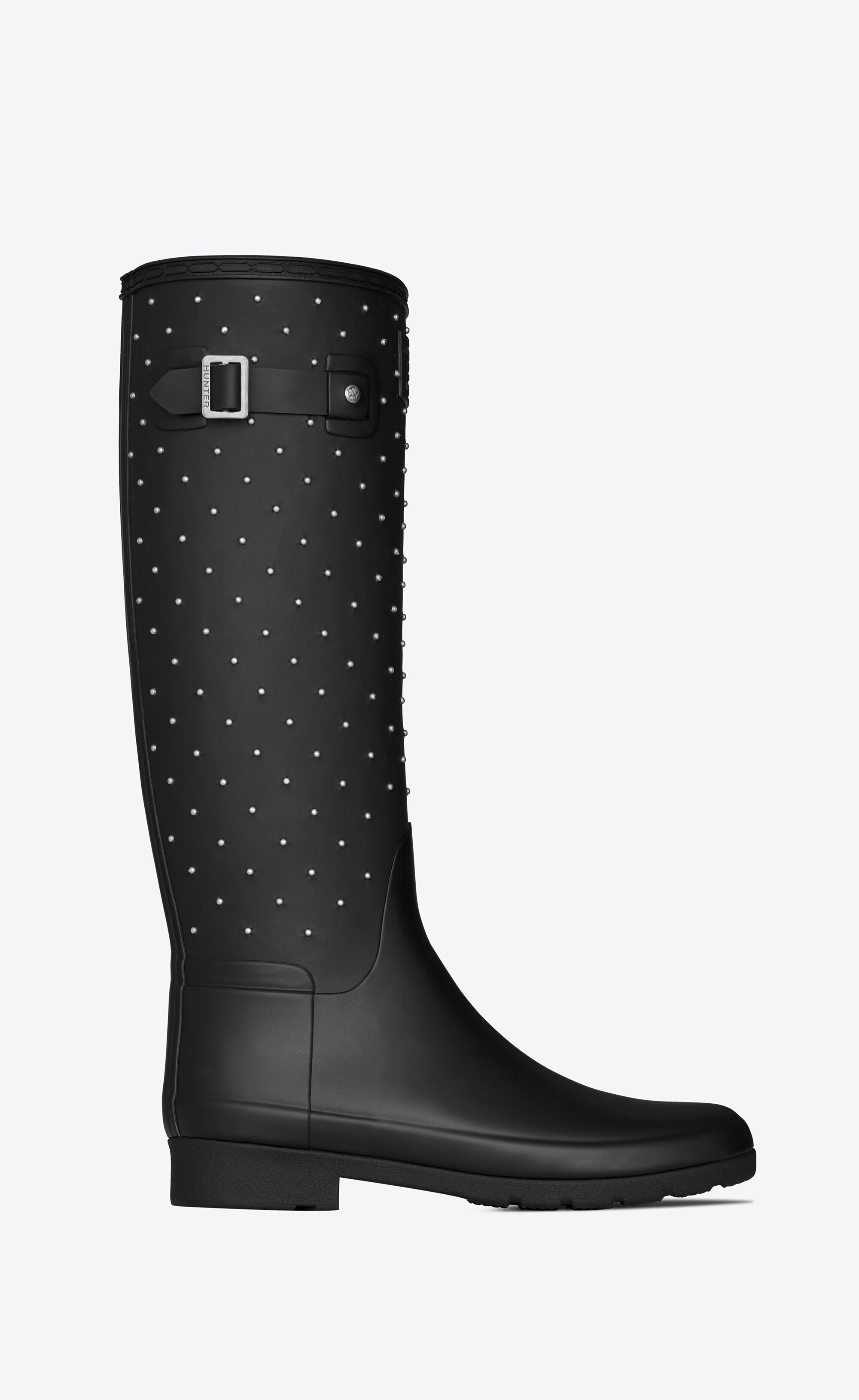 Hunter High Boots In Rubber With Studs Black 40 | Saint Laurent Inc. (Global)