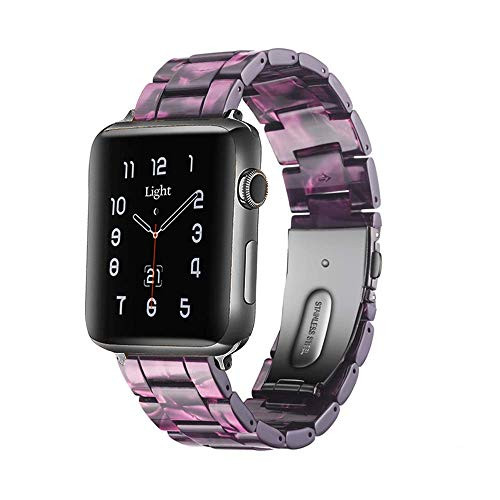 Light Apple Watch Band-Fashion Resin iWatch Bands for Women Men Bracelet Compatible with Stainles... | Amazon (US)