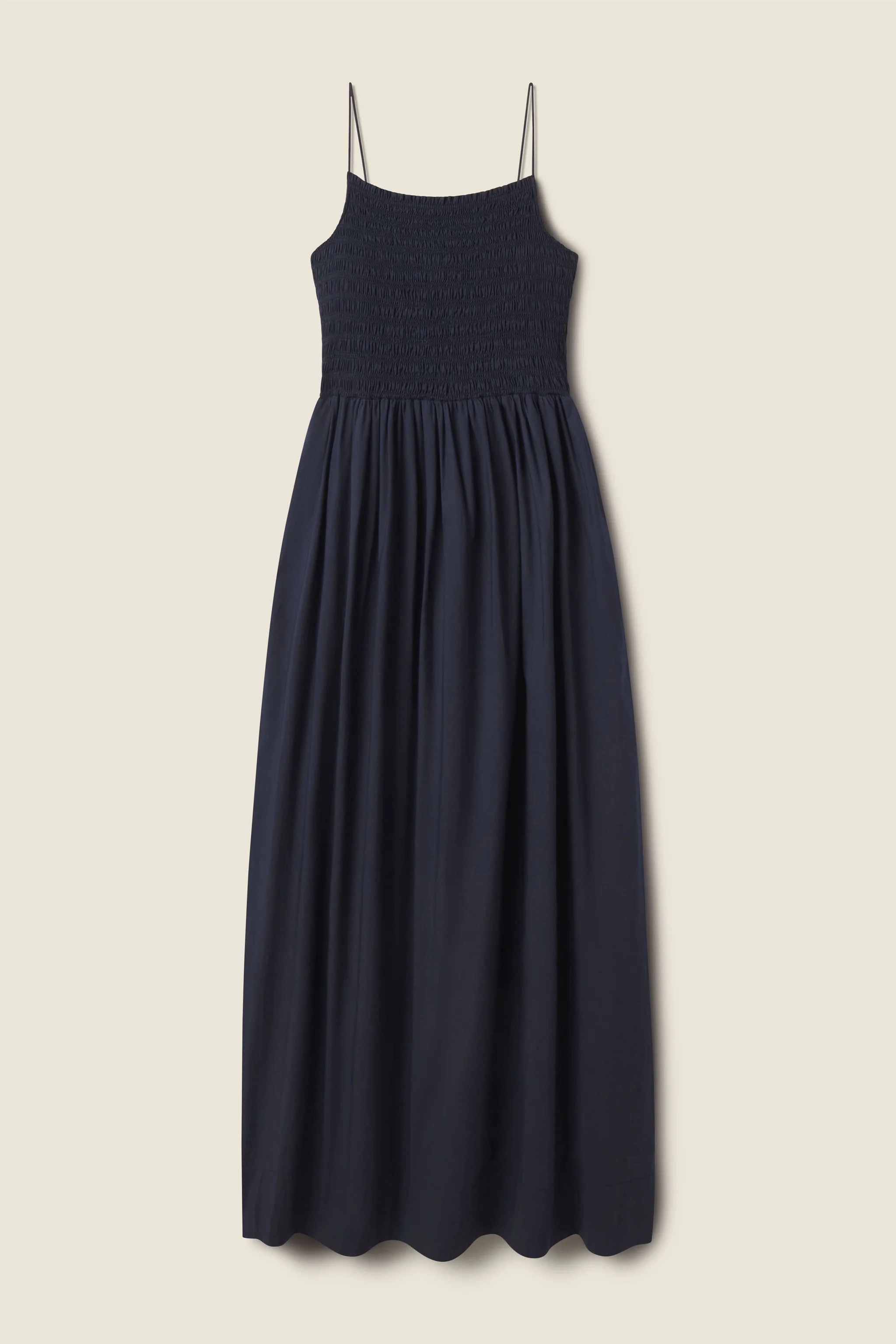 Carmen Dress Navy Poplin | TROVATA