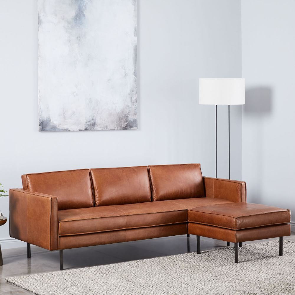 Axel Leather Reversible Sectional | West Elm (US)