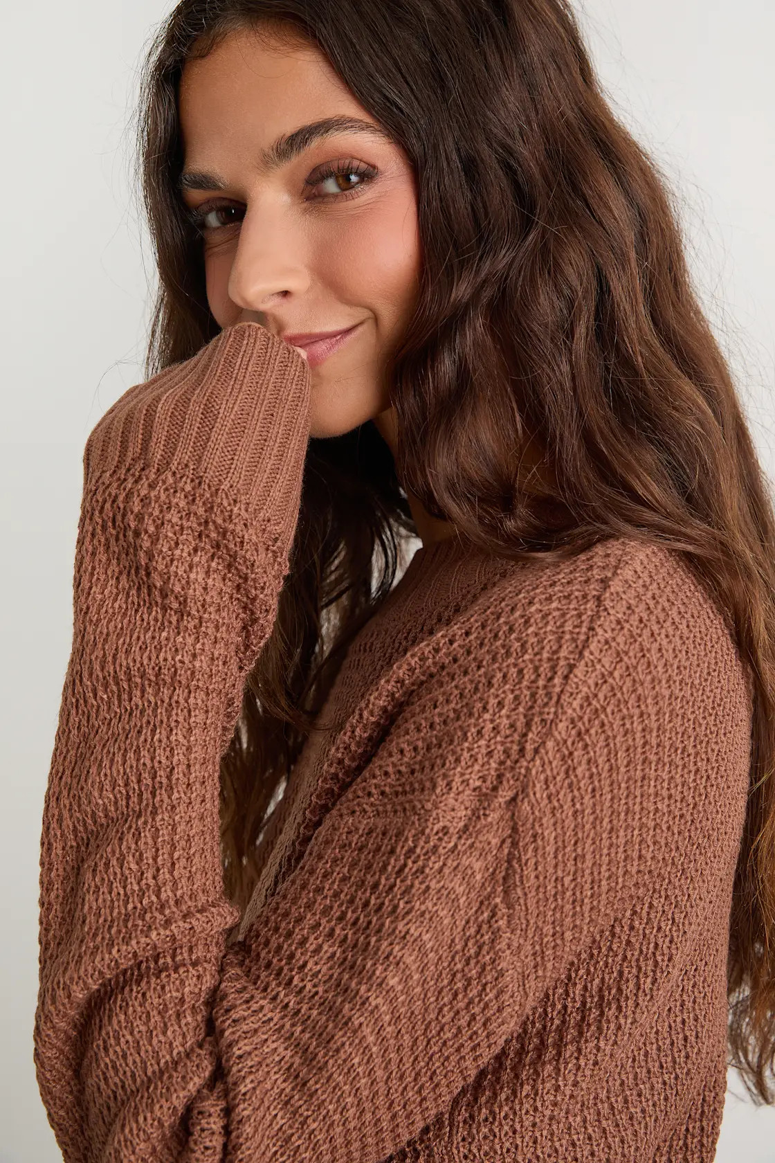 Campfire Cozy Light Brown Cropped Sweater | Lulus