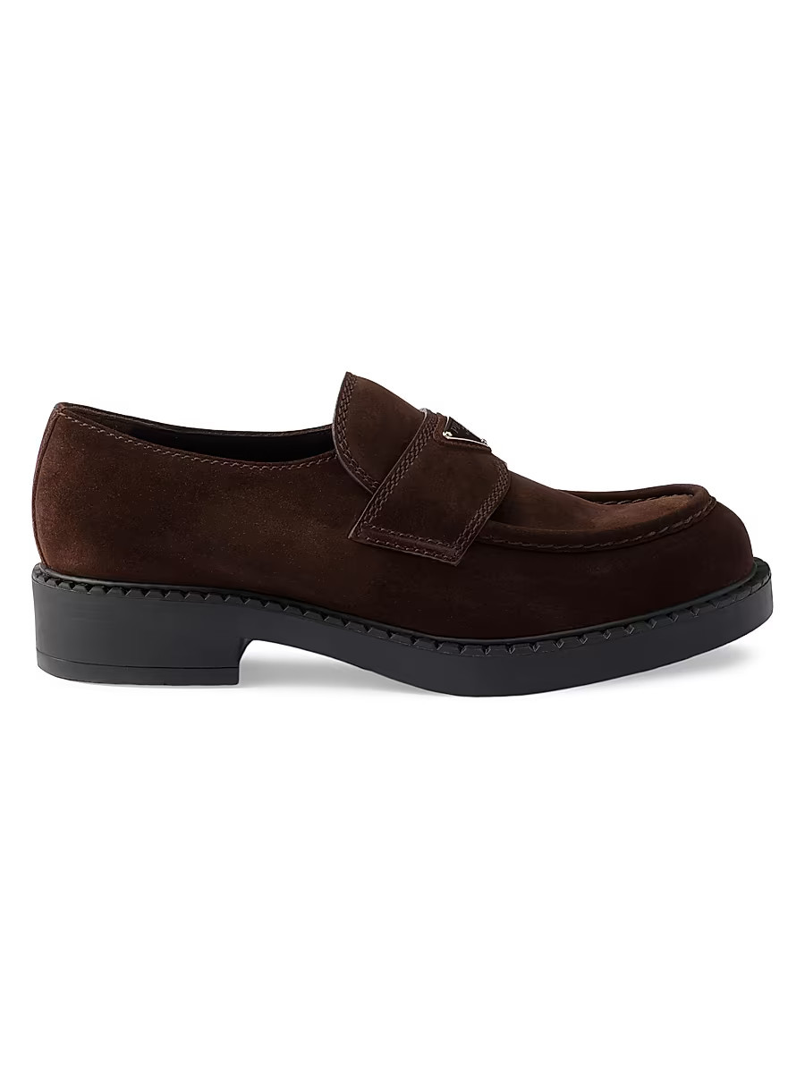 Men's Chocolate Suede Loafers - Brown - Size 8.5 | Saks Fifth Avenue