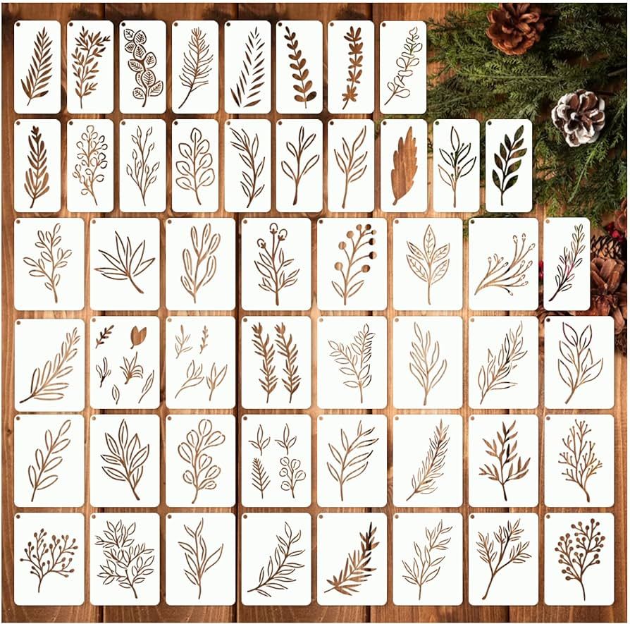 Leaf Stencils for Crafts Small Leaves and and Branches Paint Plant Stencil for Painting On Wood W... | Amazon (US)