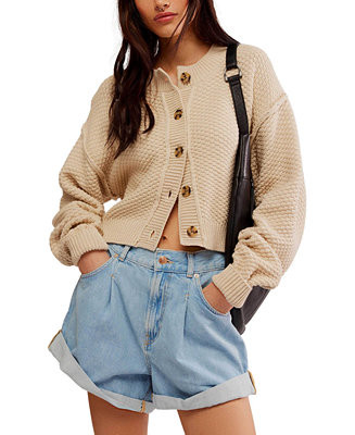 Free People Women's Lila Slouchy Cropped Cardigan - Macy's | Macy's