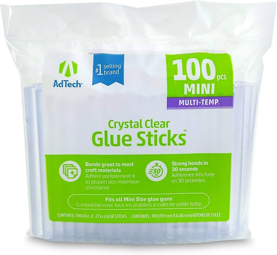 Adtech 220-34ZIP100 Multi Temp Mini Hot Glue Sticks, 4-Inch, 100-Pack, Clear | Amazon (CA)