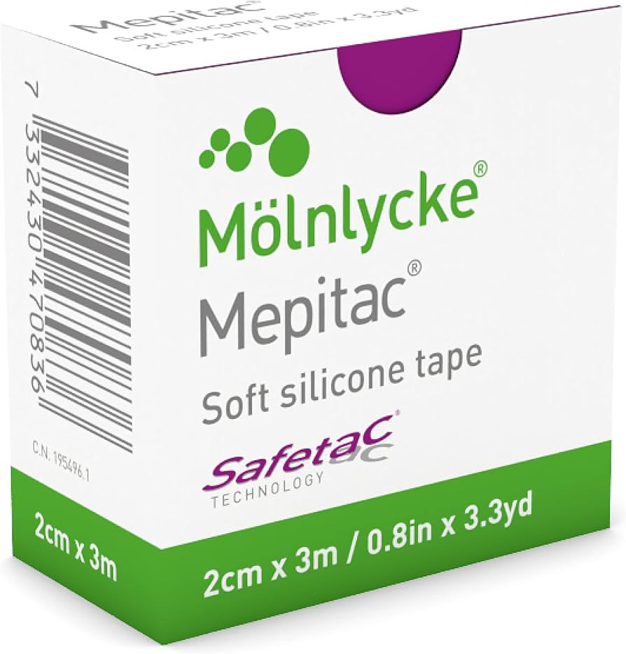 Mepitac 298300 Soft Silicone Tape, 2 cm x 3 /0.8 in x 3.3 yd | Amazon (US)
