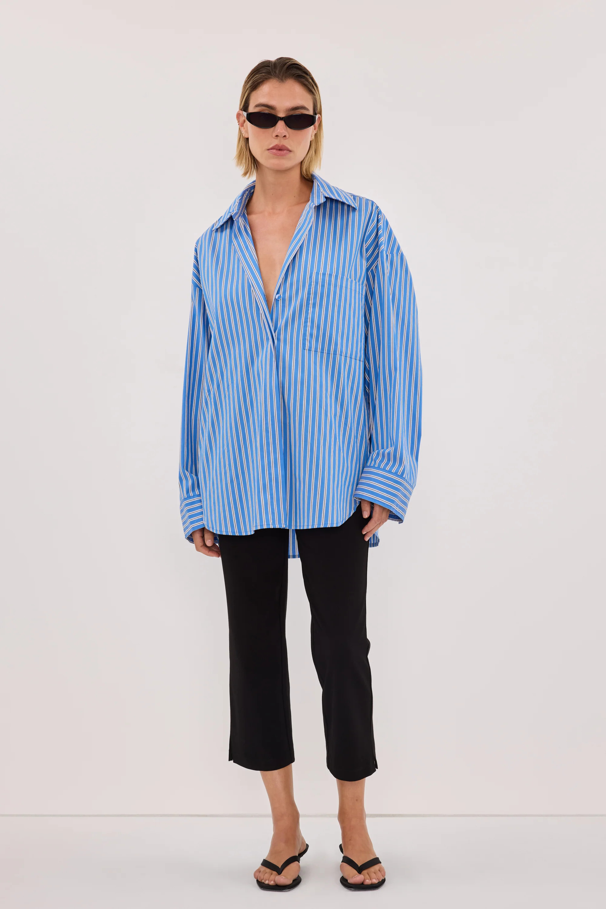 MISHA AZURE STRIPE SHIRT | DISSH