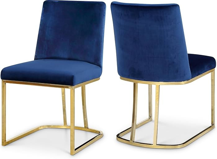 Meridian Furniture Heidi Collection Modern | Contemporary Velvet Upholstered Dining Chair with Po... | Amazon (US)