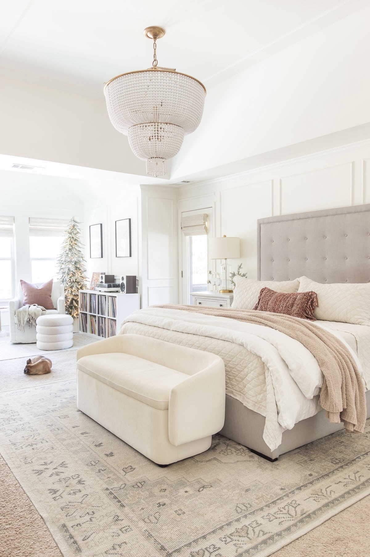 When it comes to decorating my bedroom for Christmas, I simply add a pre-lit flocked tree and change out the bedding for a different and cozy look. I also keep a holiday scented candle on my candle warmer and listen to holiday tunes in my listening nook, because Christmas time should delight all of the senses. home decor Christmas decor Christmas bedroom decor neutral bedroom neutral bedding upholstered storage bench area rug vinyl storage 

#LTKHome #LTKHoliday #LTKSeasonal