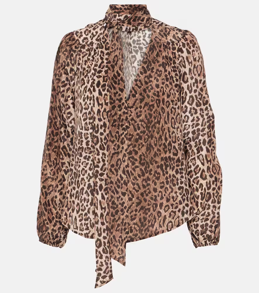Rixo Moss leopard-print silk blouse | Mytheresa (INTL)