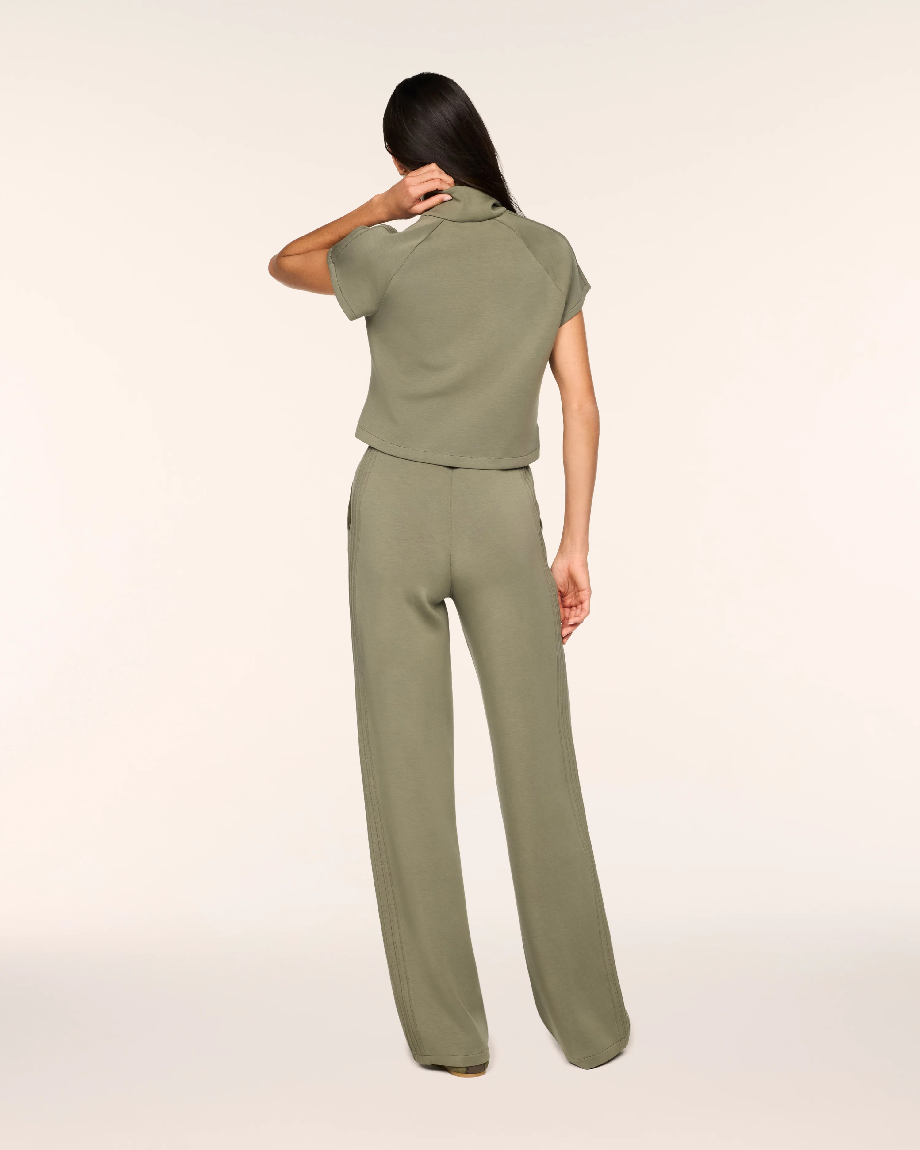 Pintuck Half Zip Jumpsuit | Spanx