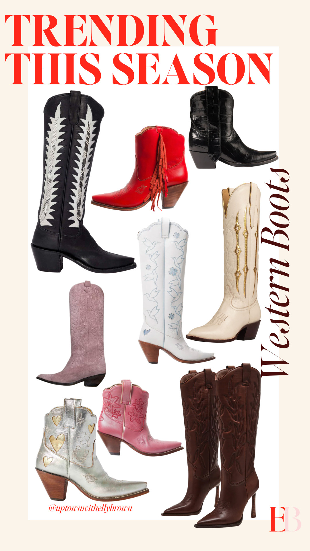 Western Boots Trending Right Now for Chic Everyday Styling

The western trend is everywhere right now, and a great pair of boots can completely transform your outfit.

These are the styles I’m loving for an effortless, feminine take on western. 

 