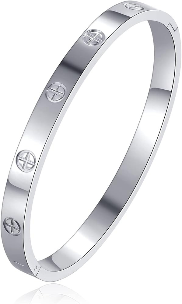 Cuff 18k Gold Plated Stainless Steel Bracelet For Women Girl For Women Novelty And Mother Daughte... | Amazon (US)