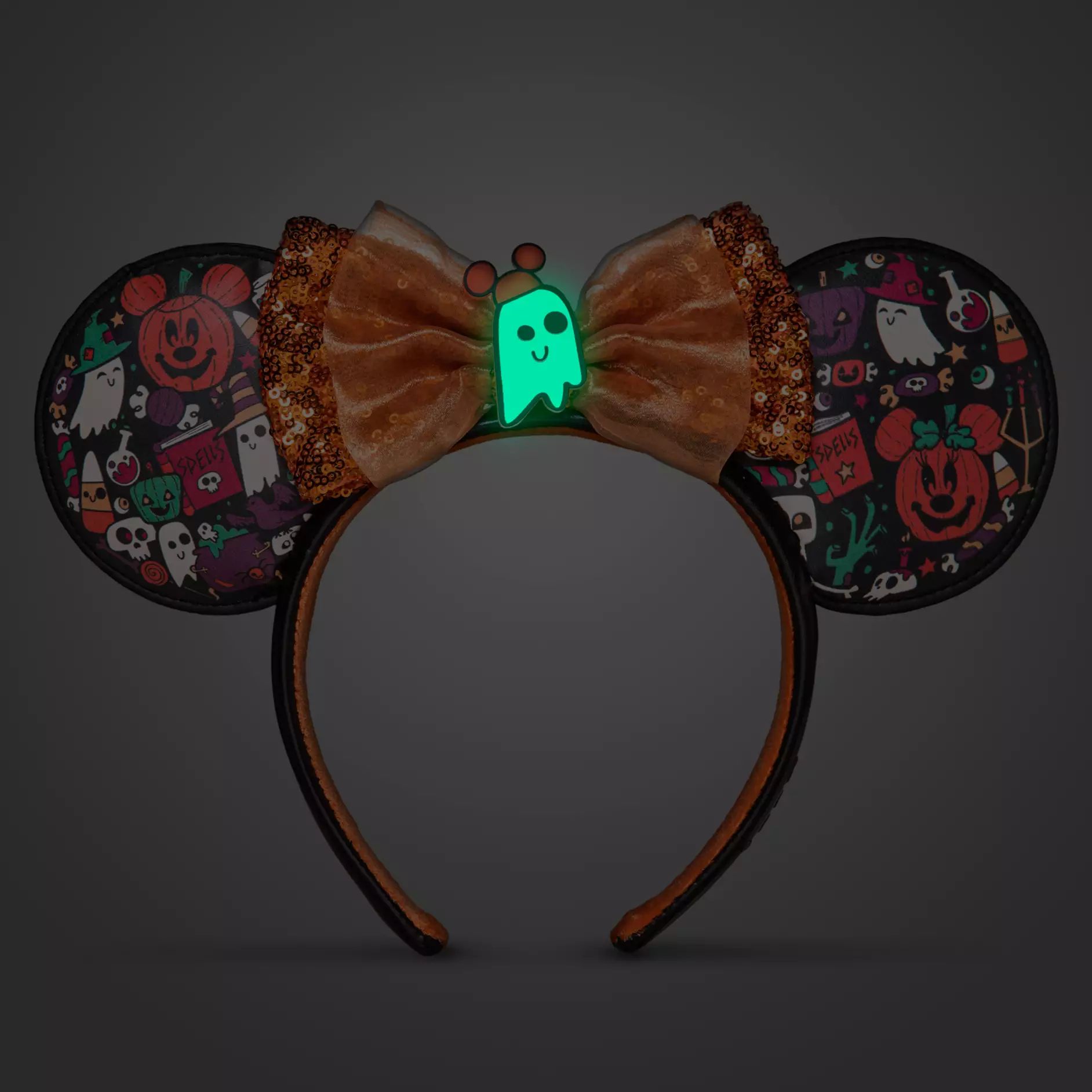 Minnie Mouse Ear Headband with Sequined Bow – Halloween | Disney Store