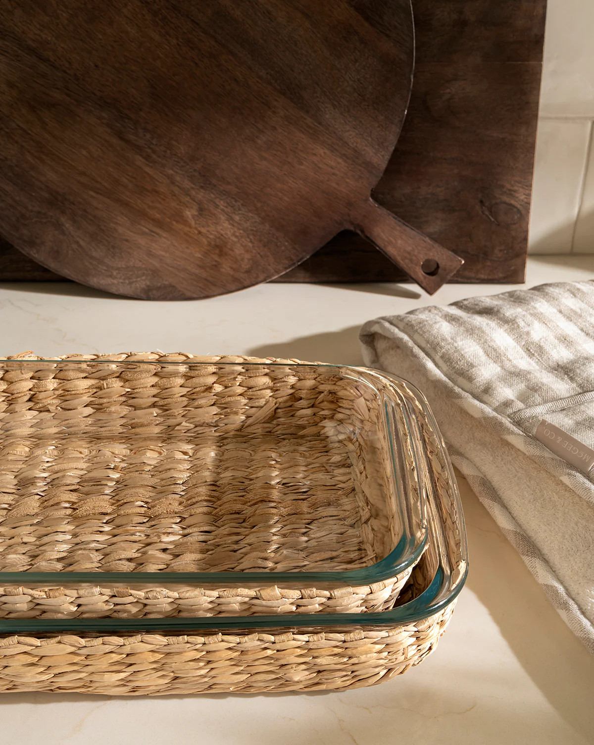 Glass Baking Dishes with Hand-Woven Lattice (Set of 2) | McGee & Co. (US)