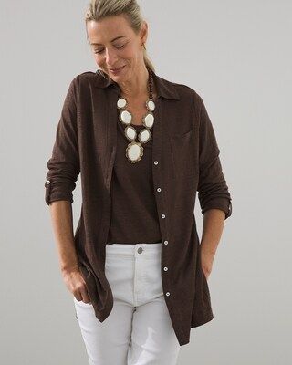 Linen Button Front Tunic Cardigan | Chico's